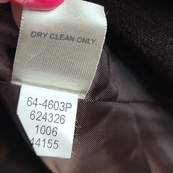 J.Jill Petite Brown Wool Lightweight One-Button Blazer Fold Up Cuff Suit Jacket - Picture 11 of 13